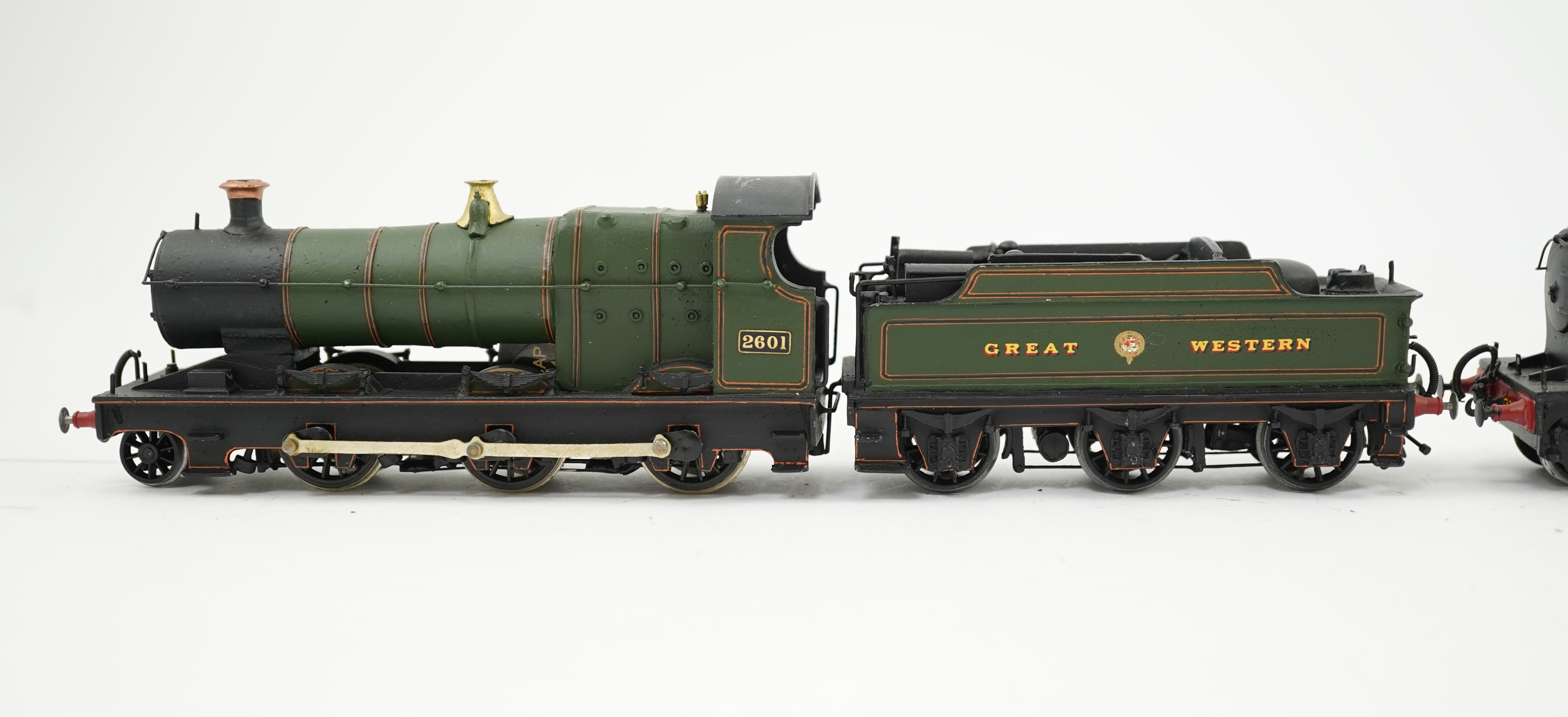 Two 00 gauge brass and white metal kit built Dean designed GWR tender locomotives; an Aberdare class 2-6-0, 2601, together with a Duke class 4-4-0, 3252, constructed, painted and lined to a high standard, both motored fo